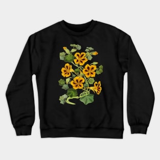 Nasturtium Flower Vintage Botanical Illustration Crewneck Sweatshirt